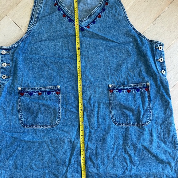 Denim Sleeveless Dress with Embroidered Details - Picture 6 of 7